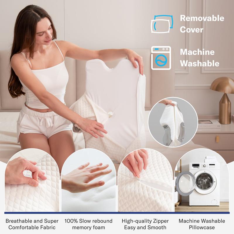 Ergonomic Cervical Pillow, Odorless Memory Foam for Cozy Sleep