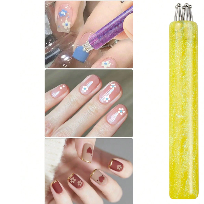 5 Petal Flower Nail Dotting Pen,Nail Art Dotting Tools,Flower Design Tool