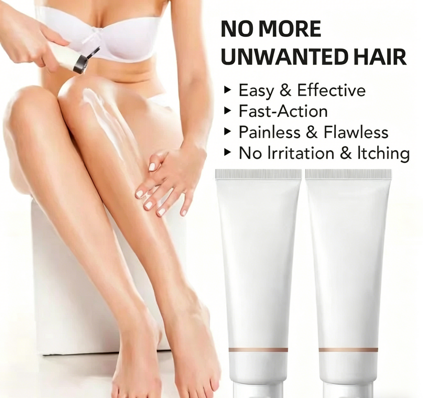 Hair Removal Cream for Women & Men – Gentle Depilatory Cream for Smooth-Looking Skin
