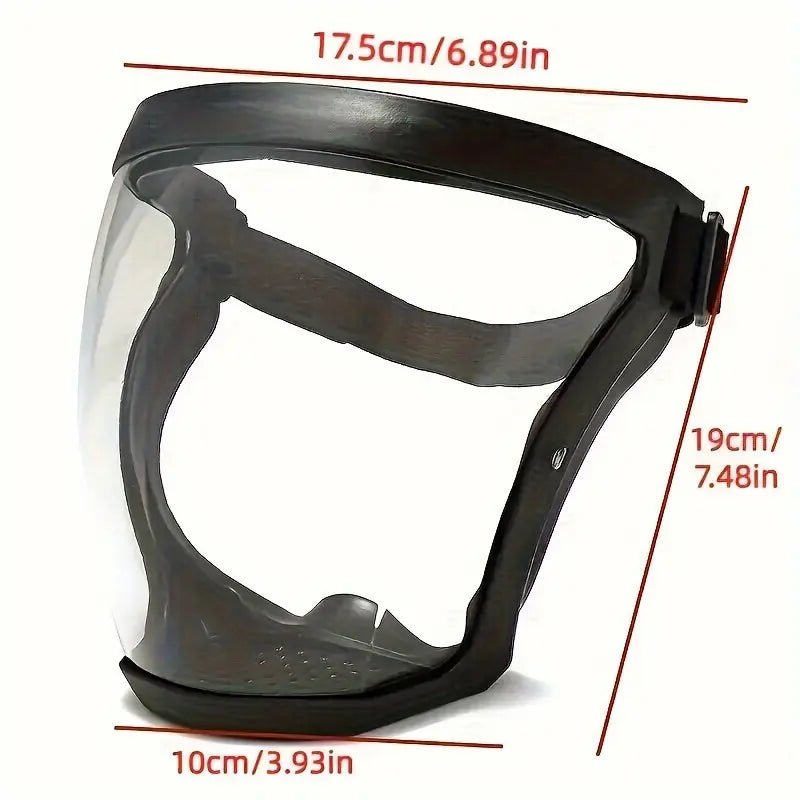 Transparent Adjustable Full-Face Shield | Durable Safety Visor, Heat & Impact Resistant for Work, Kitchen & Outdoor