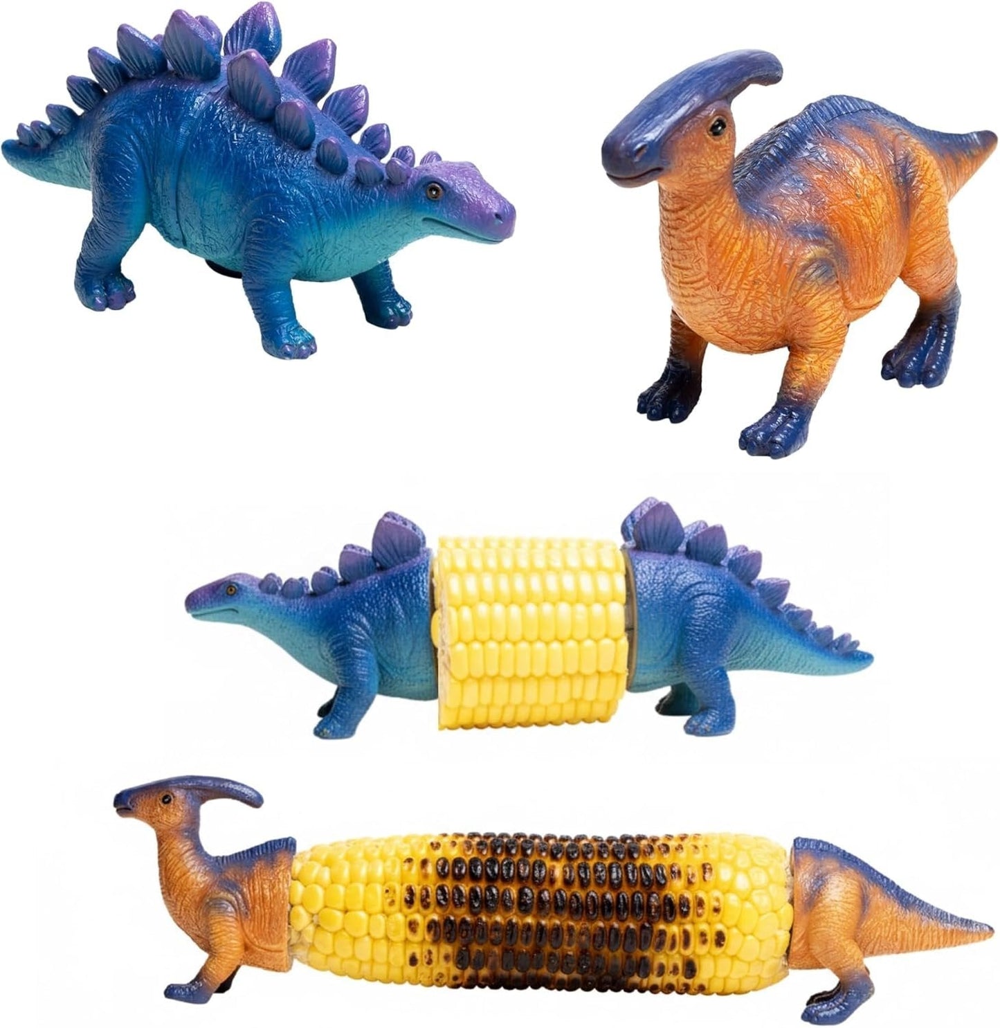 Dinosaur Corn Cob Holders with Stainless Steel Prongs