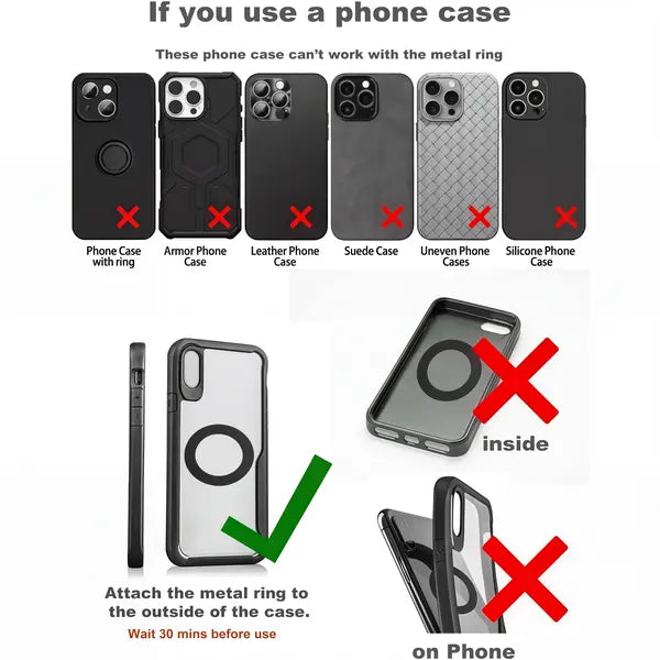 Magnetic Car Phone Holder, Strong Suction Cup, Foldable, For All Phones & Vehicles