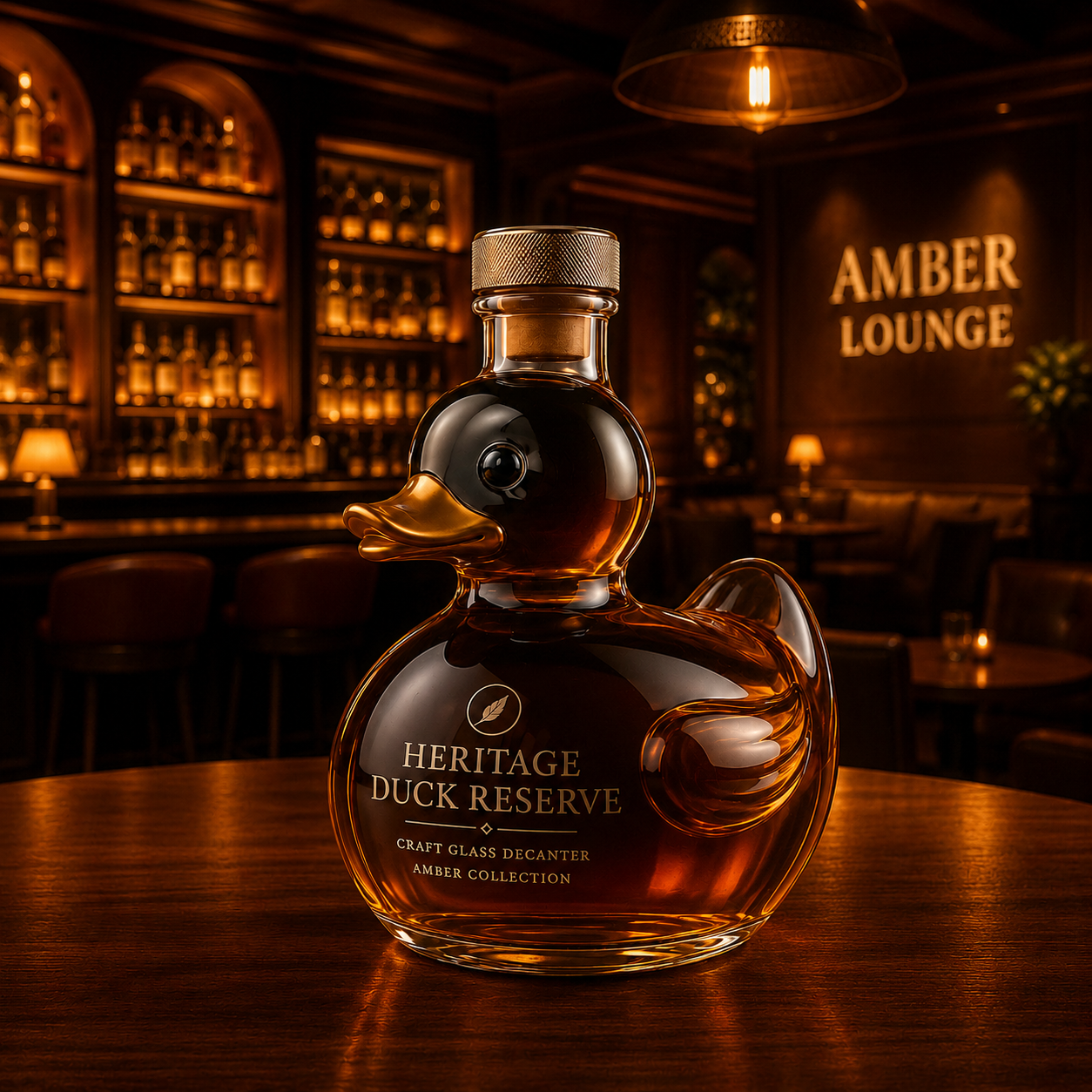 Duck-Shaped Glass Decanter for Bar Display