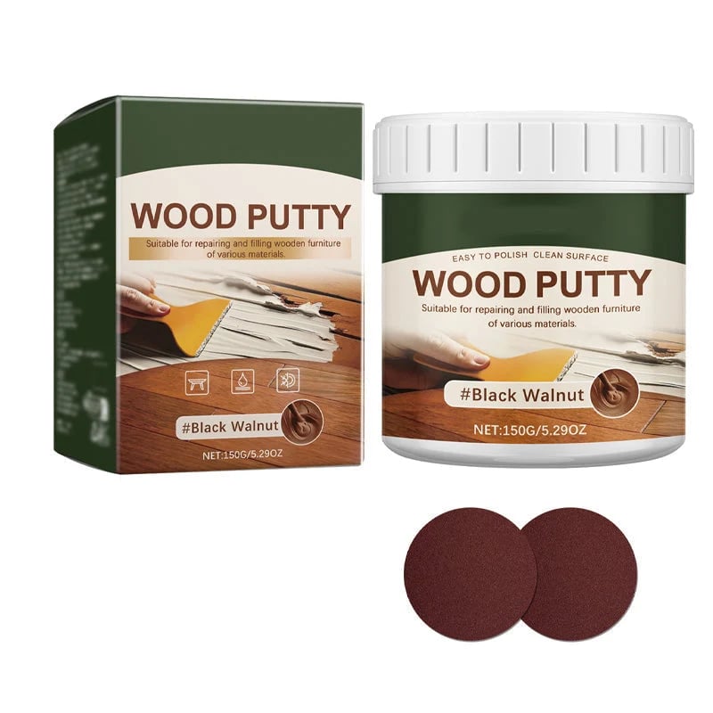 🚪Wood Repair Filler Putty – Fills Cracks & Chips, Smooths Surfaces, Blends with Dark Wood