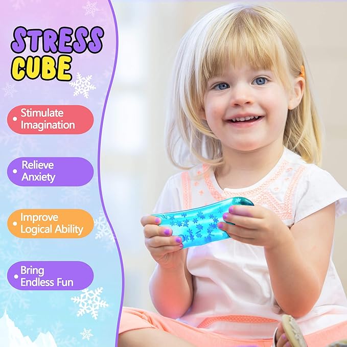 Squishy Stress Toys, Glow-in-the-Dark Snowflakes, Fidget Sensory Balls for Kids & Adults