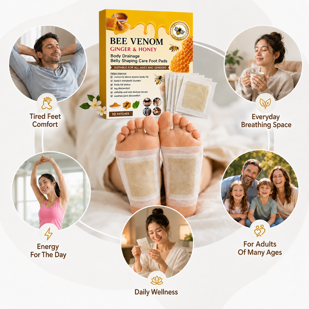 🔥🌿Bee Venom Foot Patches – Botanical Foot Care Patches for Daily Wellness
