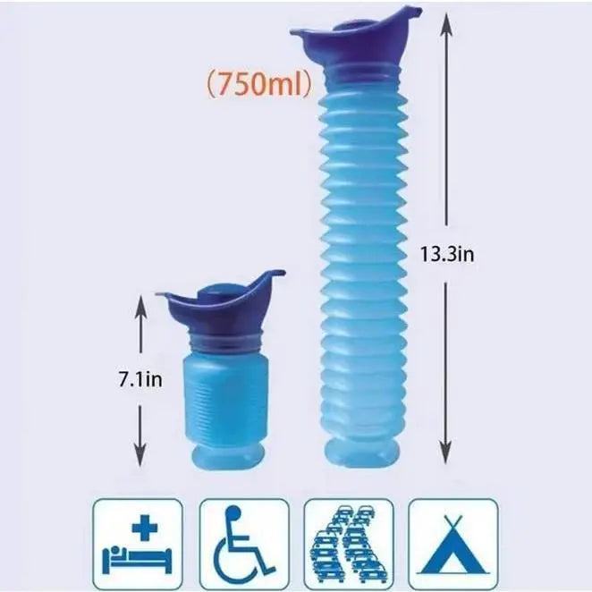 750ML Portable Urinal Bottle – Foldable Emergency Toilet for Travel & Camping
