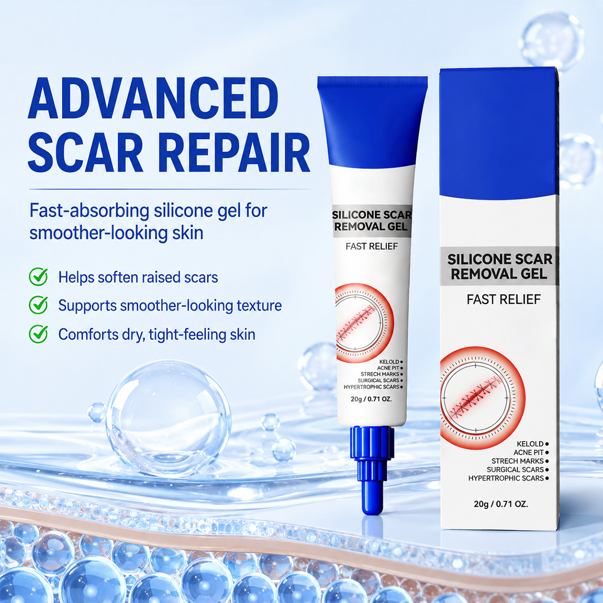 Advanced Silicone Scar & Wrinkle Smoothing Gel