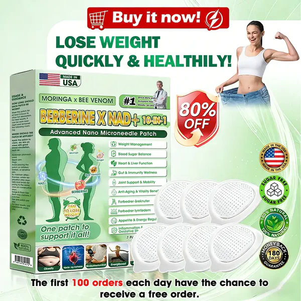 🧑⚕️🩺 Daily Wellness Support Patch – Moringa, Berberine & NAD+ Inspired Formula for Body Balance