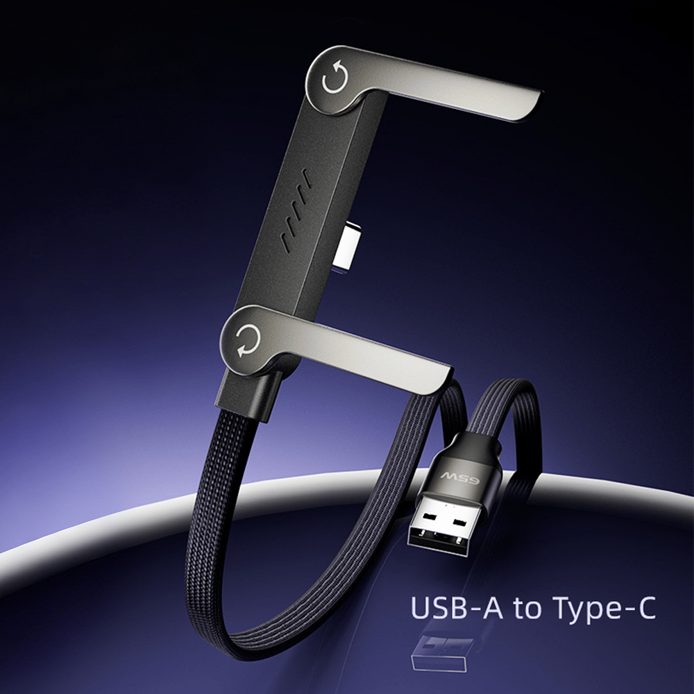 📱240W Braided Fast Charge Cable With Built-in Phone Stand