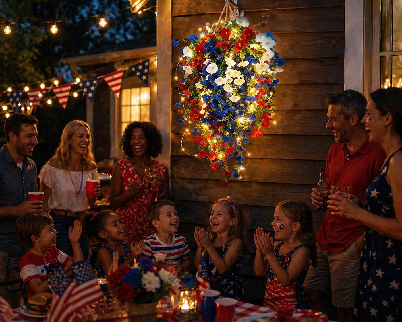 Patriotic Style Hanging Bouquet Ornament for USA 250th Anniversary Festival Decor