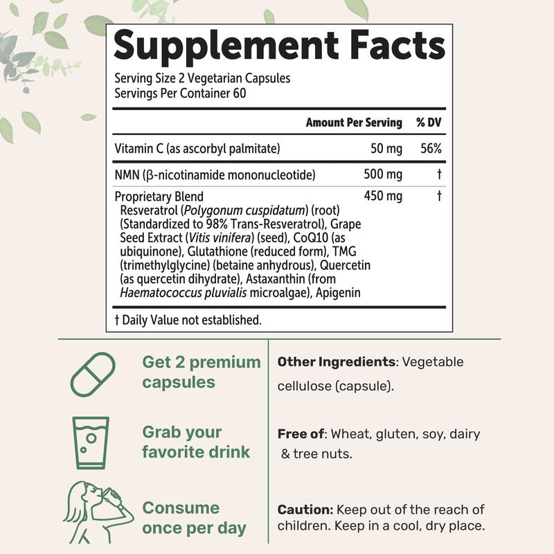 NMN 1,000mg Supplement – Supports Energy, Vitality & Healthy Aging ⌛️