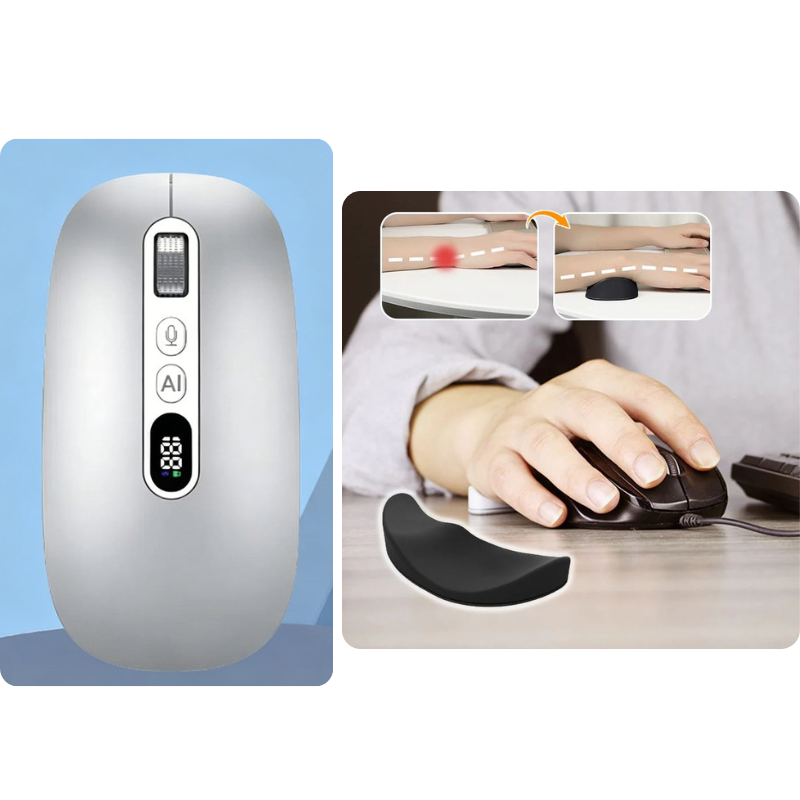 🖱️💬AI Smart Voice Wireless Mouse Real-Time Translation, Silent Click Boosts Productivity! ⚡