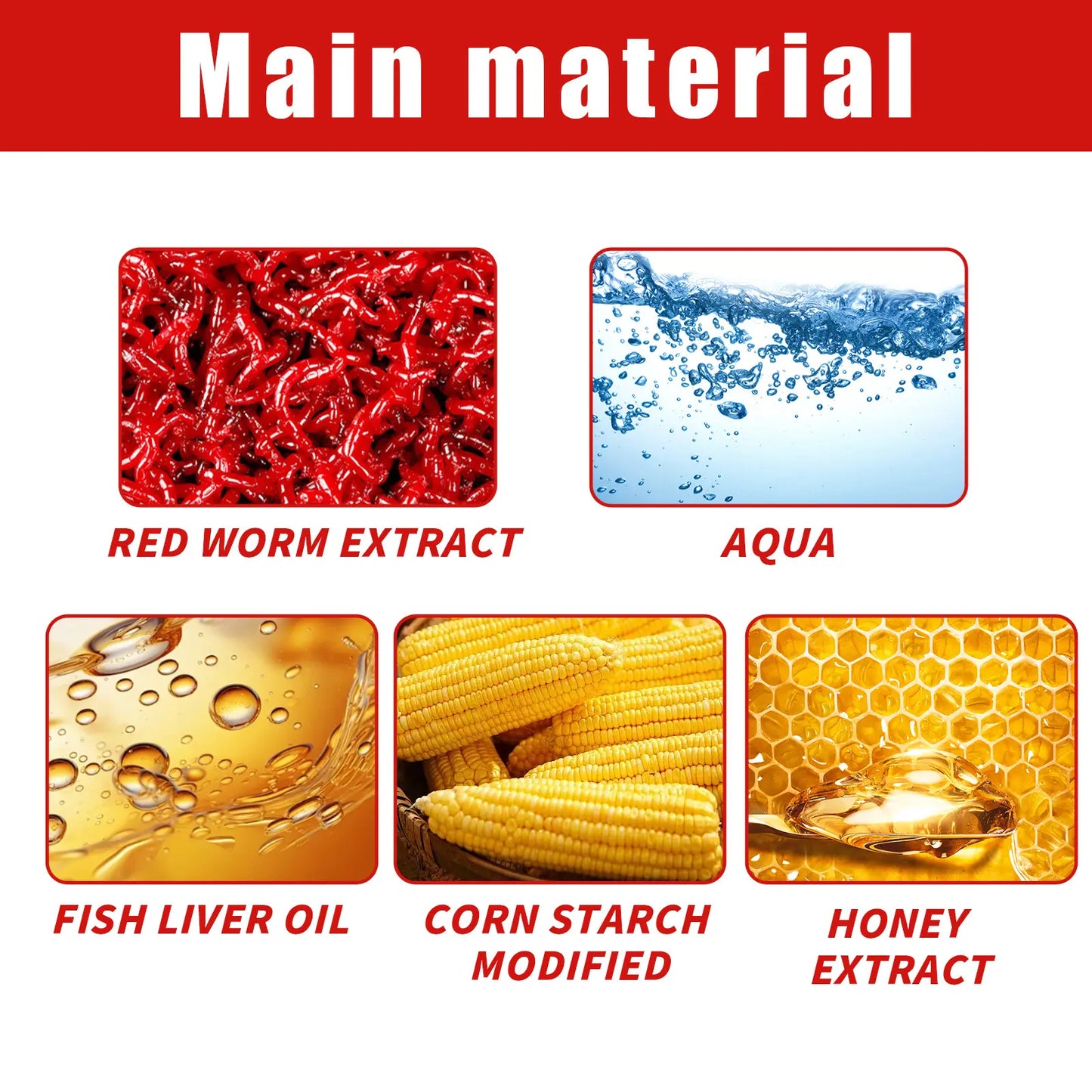 Bloodworm Fish Attractant, Concentrated Scent Bait Additive, Bite Stimulant Fishing Equipment for Bass, Trout