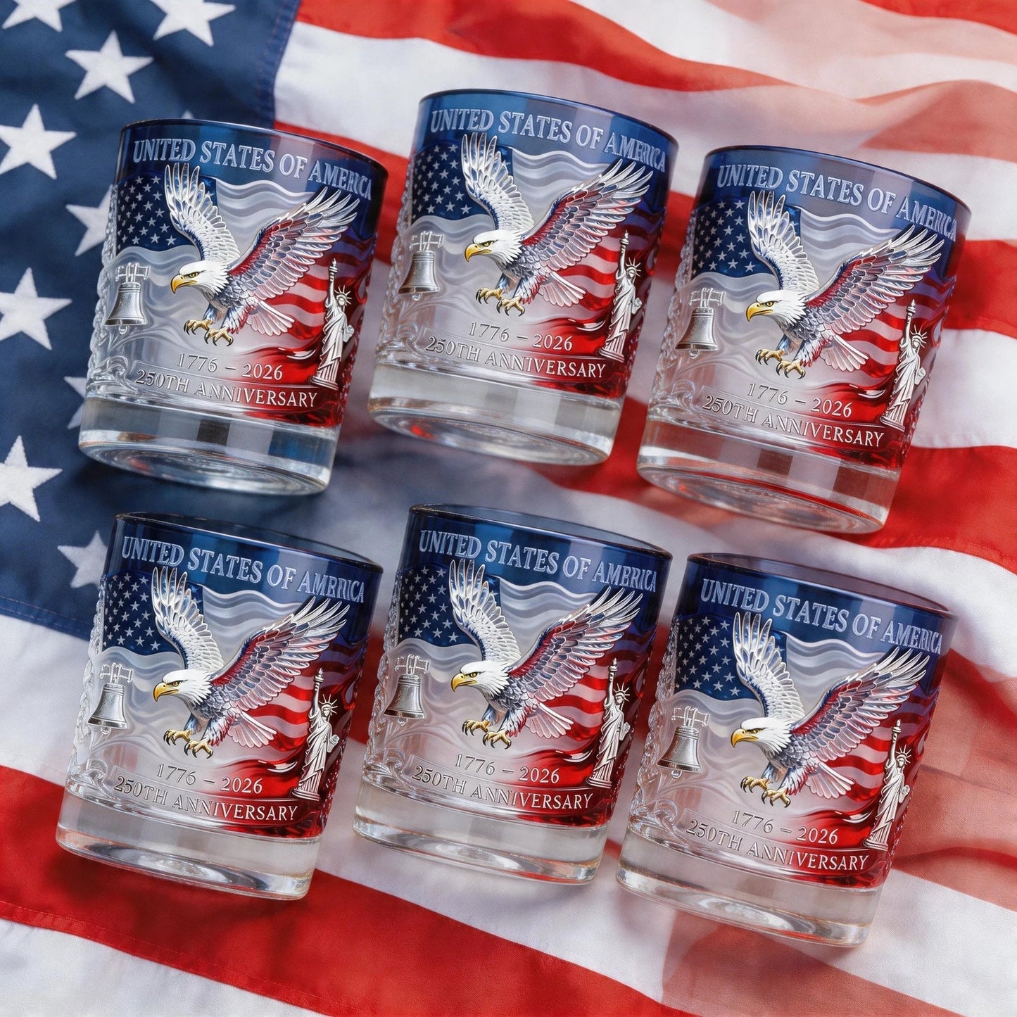 1776‑2026 Patriotic Commemorative Heritage Glass