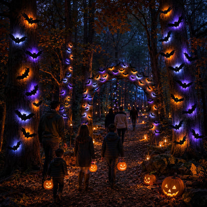👻🦇3D Bat Light Design LED Decorations, Transform Your Wall Into A Halloween Haunt