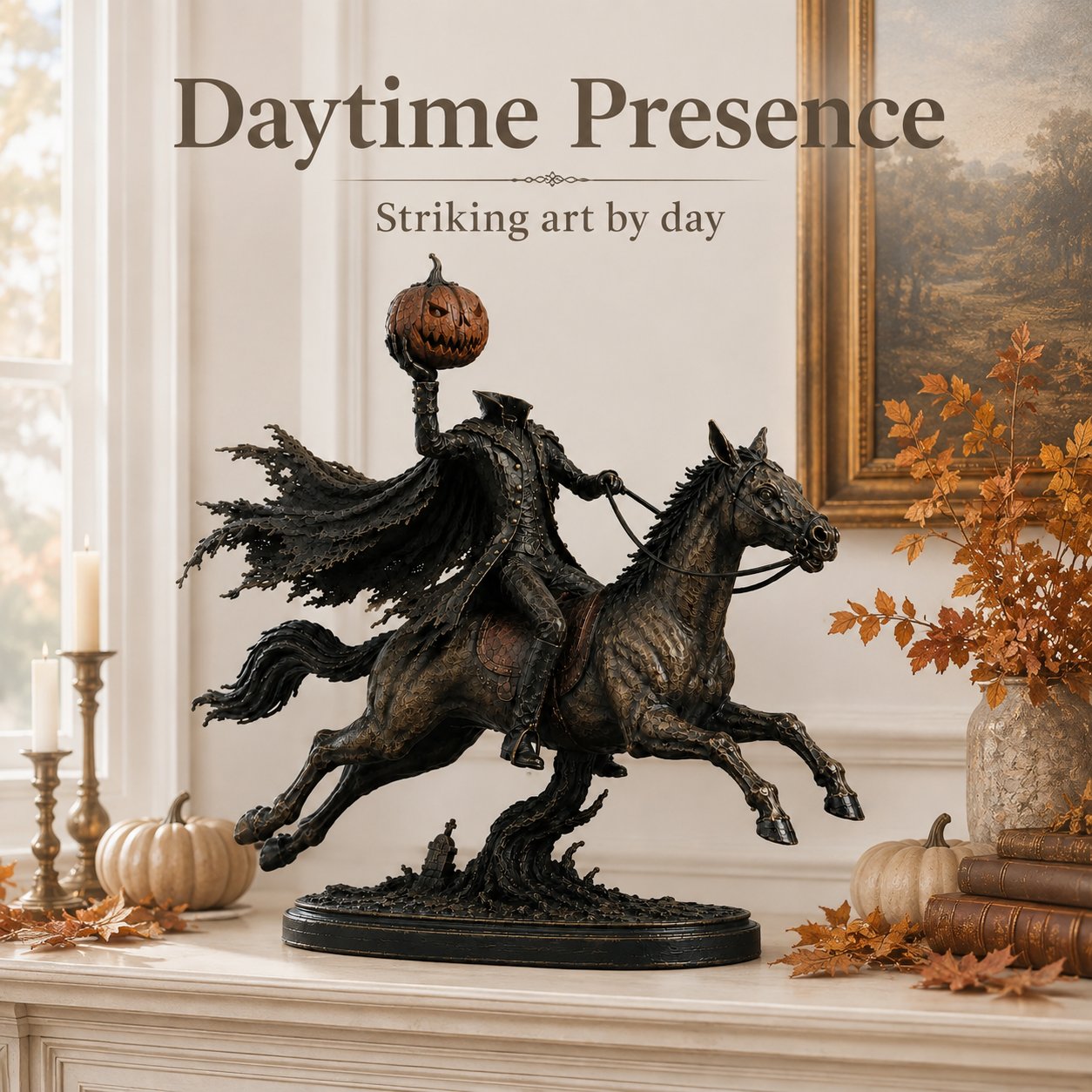 🎃🏇Midnight Chase Headless Horseman Statue