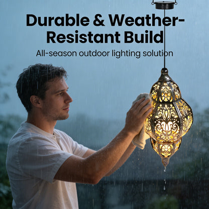 Baroque Style Solar Garden Lantern – Vintage Outdoor Light for Patio, Yard and Pathway Decor🏺