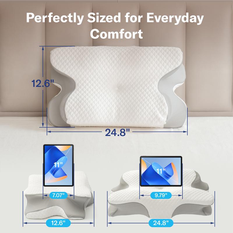 Ergonomic Cervical Pillow, Odorless Memory Foam for Cozy Sleep