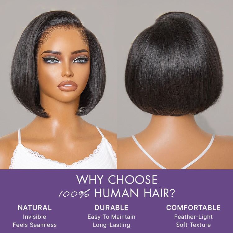 PreMax 3-in-1 Glueless Human Hair Bob Wig
