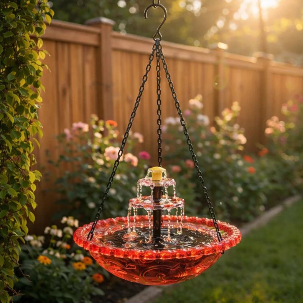 🔥🔥Solar Cascade Hanging Bird Bath Fountain🎁