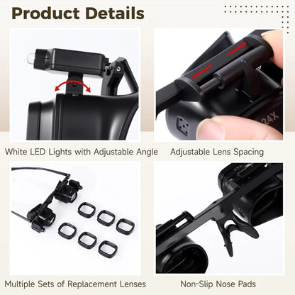 🔍LED Magnifying Glass with Light & Stand – 10X/20X Hands-Free Magnifier for Soldering, Electronics Repair, Watch Repair & Miniature Painting🛠️