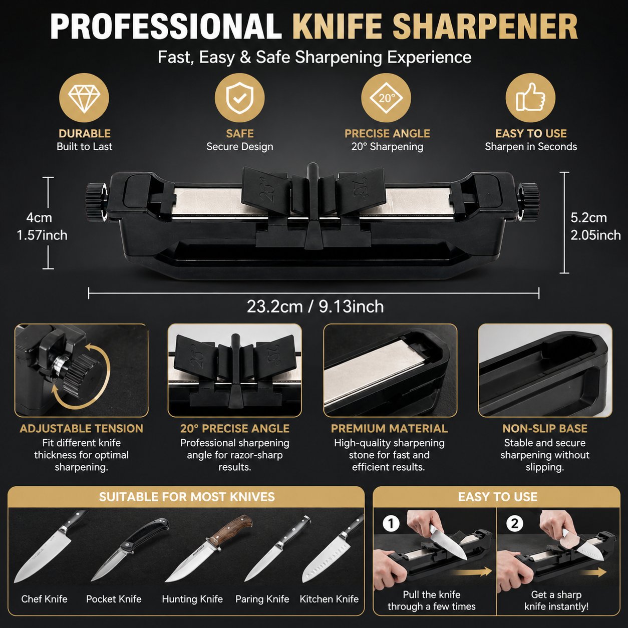 🛠️🔪Portable Knife Sharpener – Compact Handheld Sharpening Tool