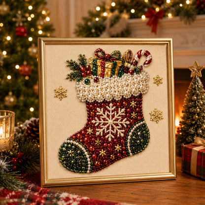 🎅🎄3D Pearl Art Kit – Christmas DIY Craft Set for Kids & Family Creative Fun