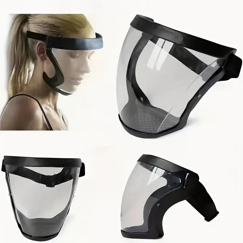 Transparent Adjustable Full-Face Shield | Durable Safety Visor, Heat & Impact Resistant for Work, Kitchen & Outdoor
