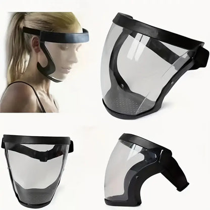 Transparent Adjustable Full-Face Shield | Durable Safety Visor, Heat & Impact Resistant for Work, Kitchen & Outdoor