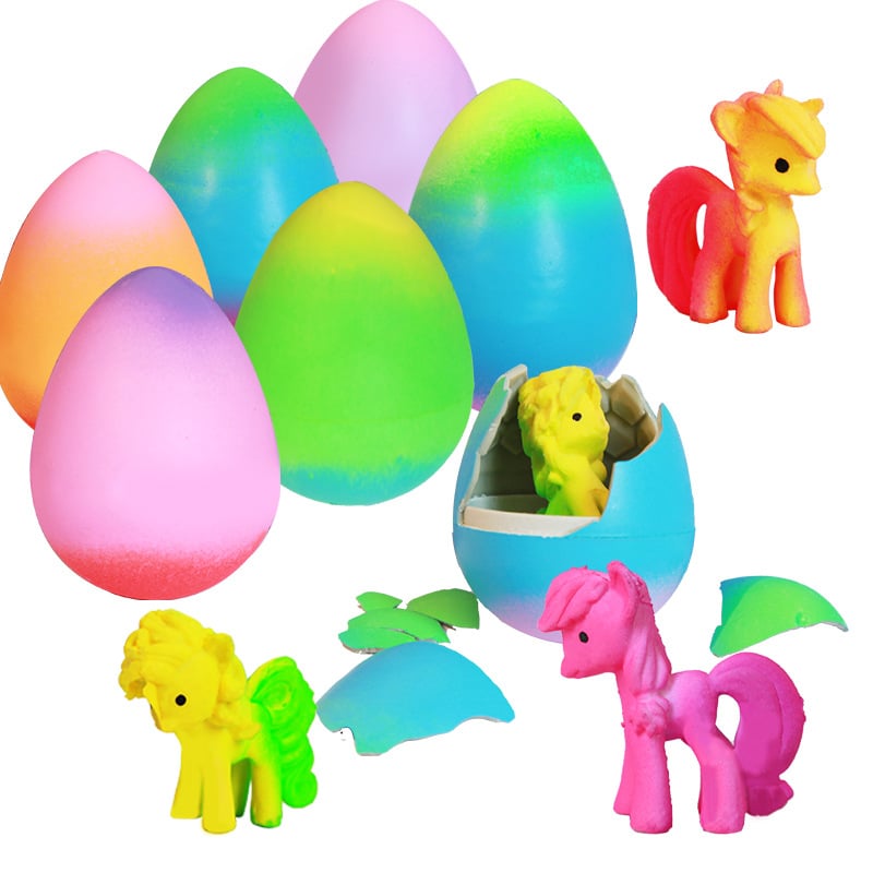 6-Pack Hatching Unicorn Eggs, Growing Toys for Kids, Birthday & Easter Gift