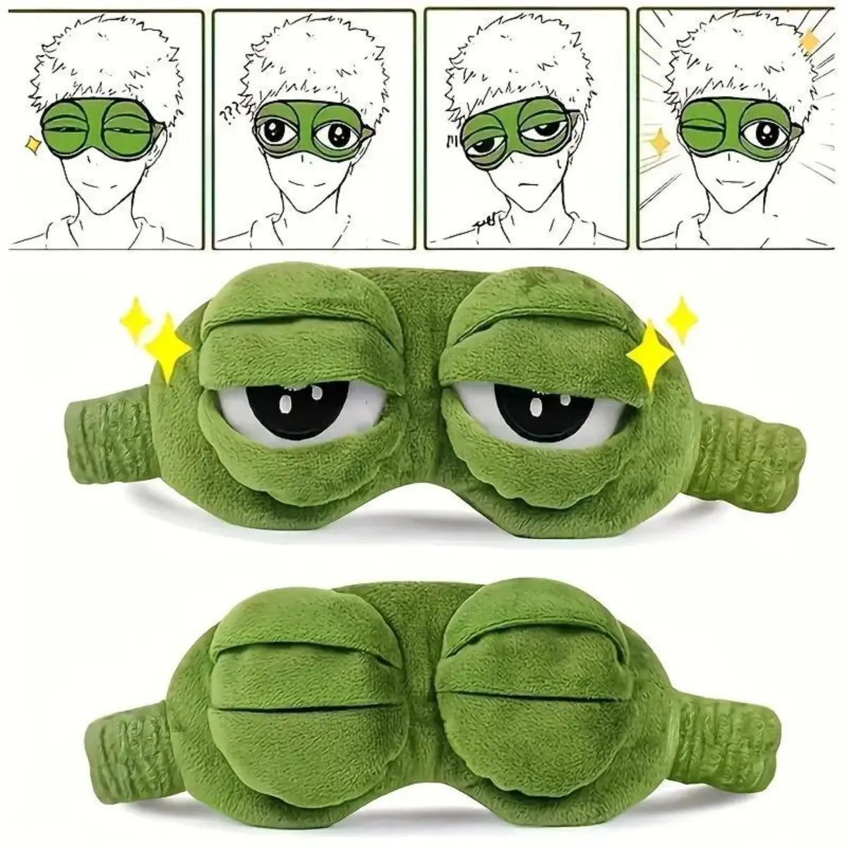 Cute 3D Cartoon Frog Eye Mask, Comfortable Light Blocking Sleep Eyeshade