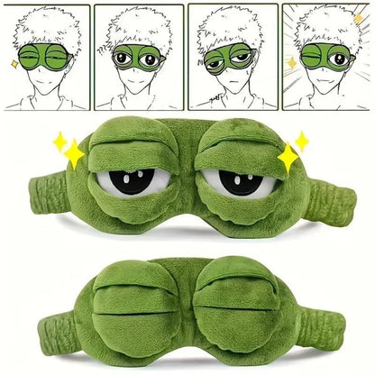Cute 3D Cartoon Frog Eye Mask, Comfortable Light Blocking Sleep Eyeshade