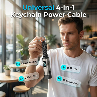 🔥Limited Time SALE 🔥4-in-1 Digital Display Keychain Charging Cable