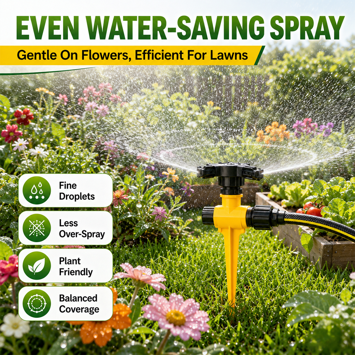360° Rotation Auto Irrigation System Garden Lawn Sprinkler Patio