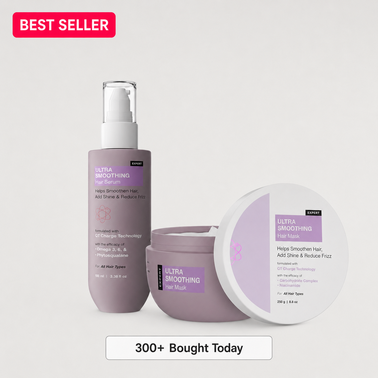 Ultra-Smoothing Hair Mask & Serum Set – 2-Step Care Duo for Dry, Frizzy & Damaged-Looking Hair