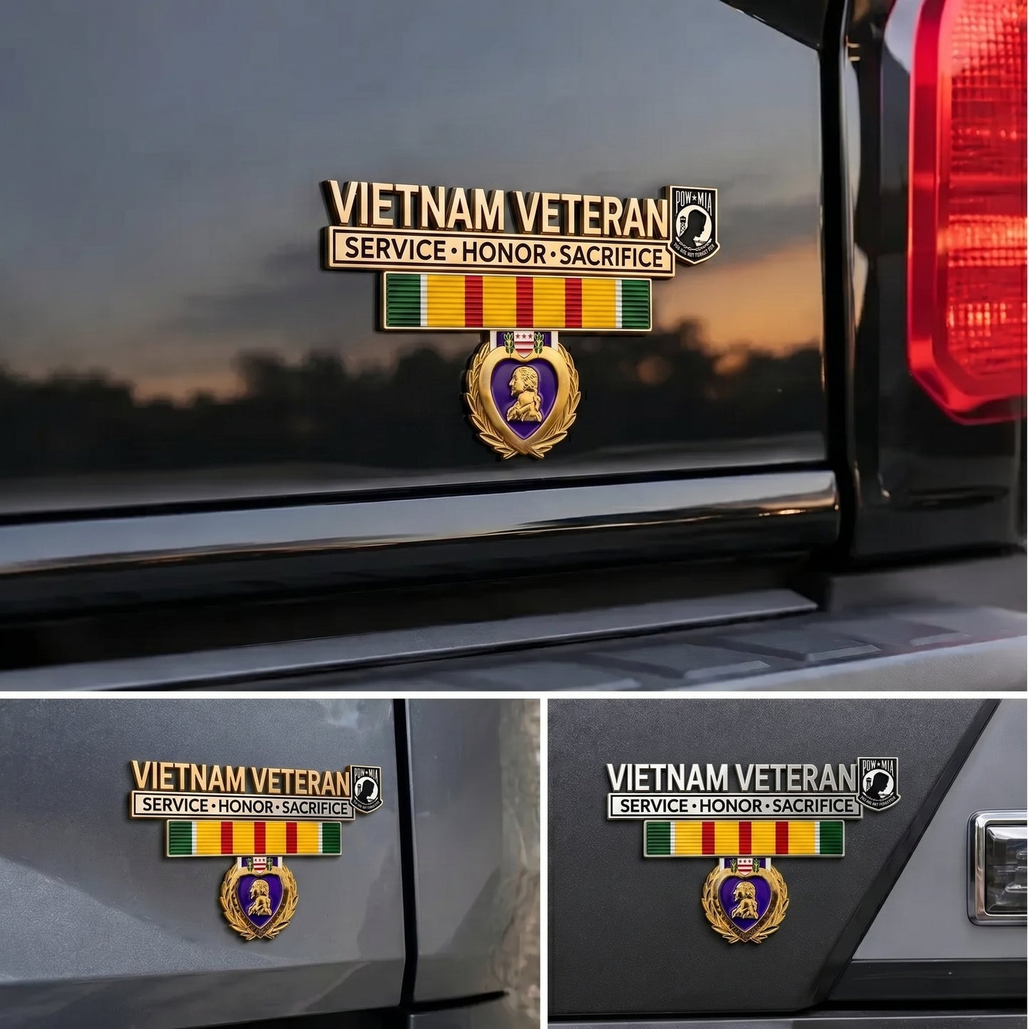 🎖️Vietnam-Era Veteran Tribute Car Emblem – Commemorative Metal Auto Badge for Honor & Remembrance