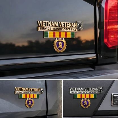 🎖️Vietnam-Era Veteran Tribute Car Emblem – Commemorative Metal Auto Badge for Honor & Remembrance