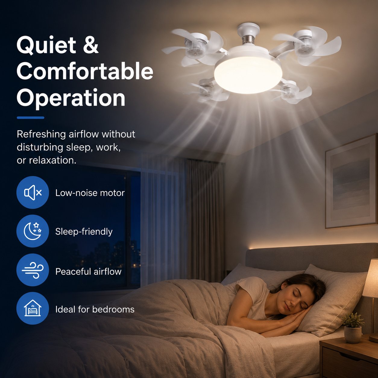 2026 New E27 Socket Ceiling Fan Light