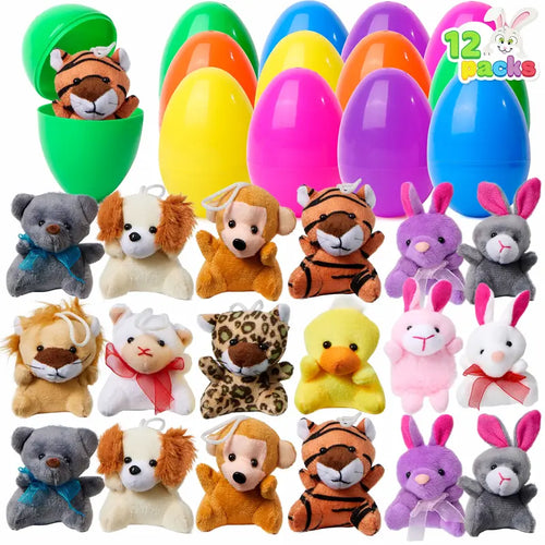 Pre-Filled Animal Plush Easter Eggs for Kids(12 pcs)