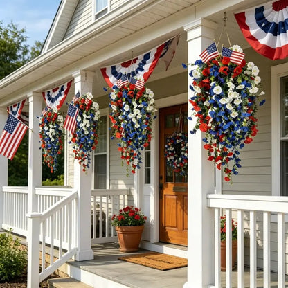 Patriotic Style Hanging Bouquet Ornament for USA 250th Anniversary Festival Decor