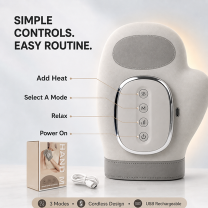 🔥Heated Compression Hand Massager – 3 Modes, USB Rechargeable Cordless Design