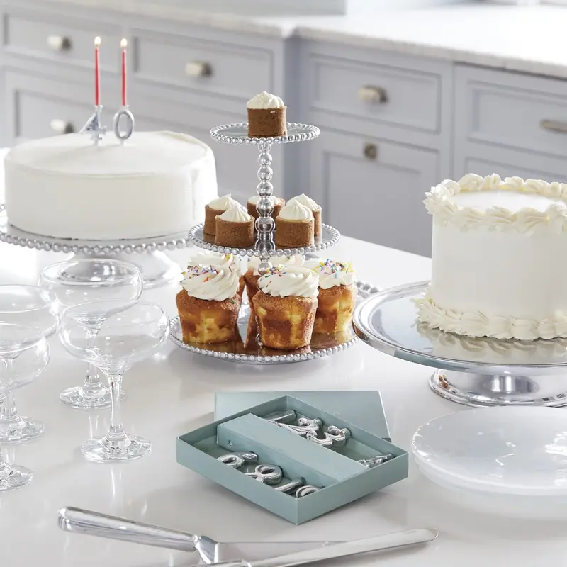Silver Number Candle Holder 10-Piece Set