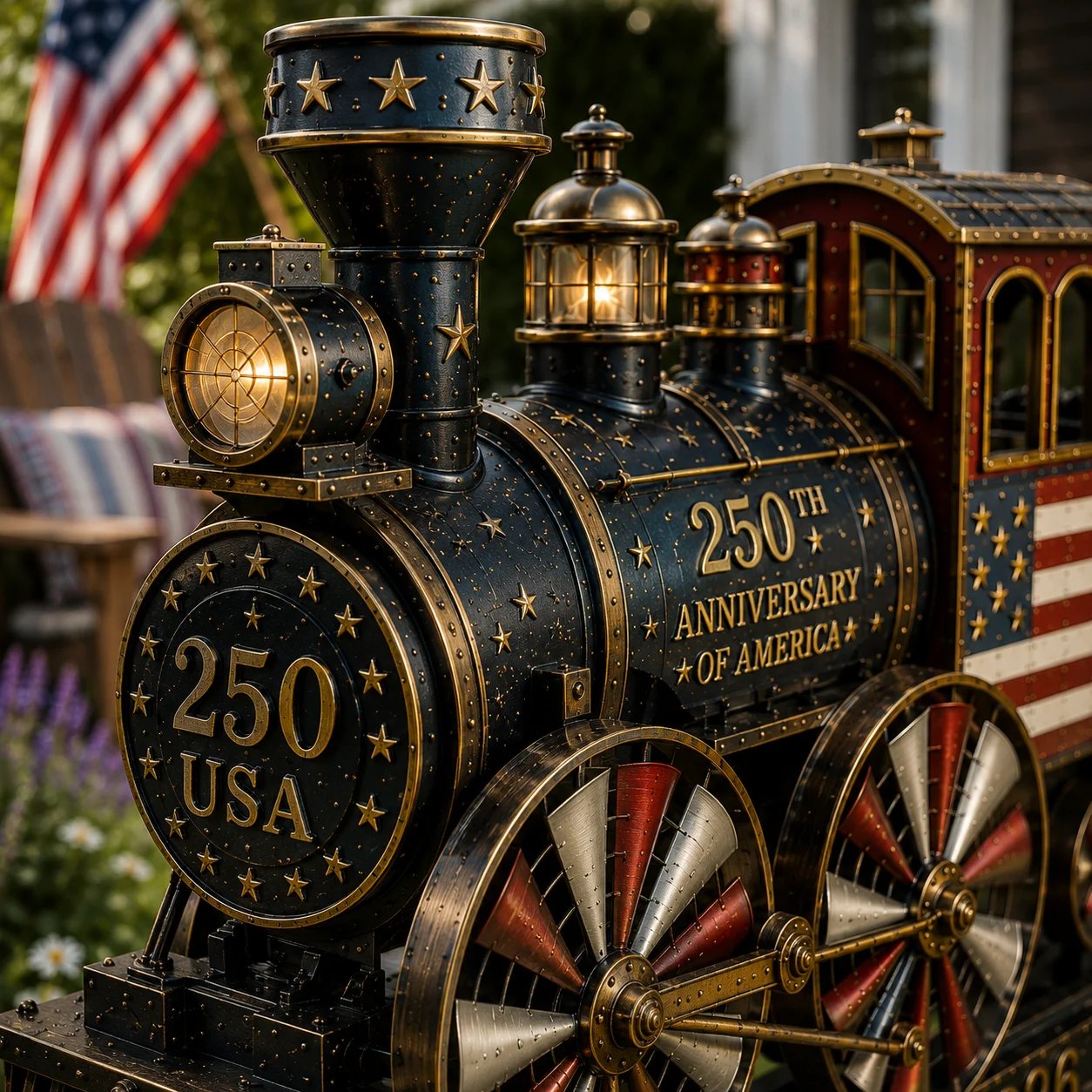 🔥🚂USA 250 “Liberty Express” Train Garden Wind Spinner ✈️