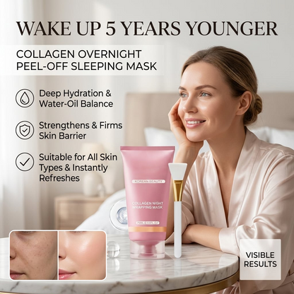 🌙✨Collagen-Infused Peel-Off Overnight Mask – Hydrating Face Mask for a Smooth, Dewy-Looking Glow