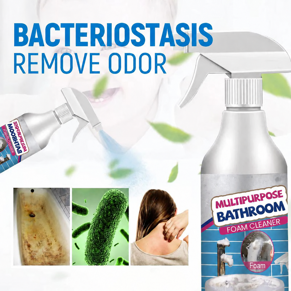 Multifunctional foam cleaner for the bathroom