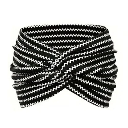 Printed Cross Yoga Headband, Print Hair Band Wide Elastic Hair Band, Twist Knot Headbands