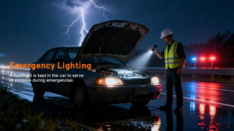 🔦Pocket Rechargeable EDC Flashlight:  Mini Keychain Light with Fire Starter & Window Breaker