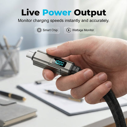 🔥Limited Time SALE 🔥4-in-1 Digital Display Keychain Charging Cable