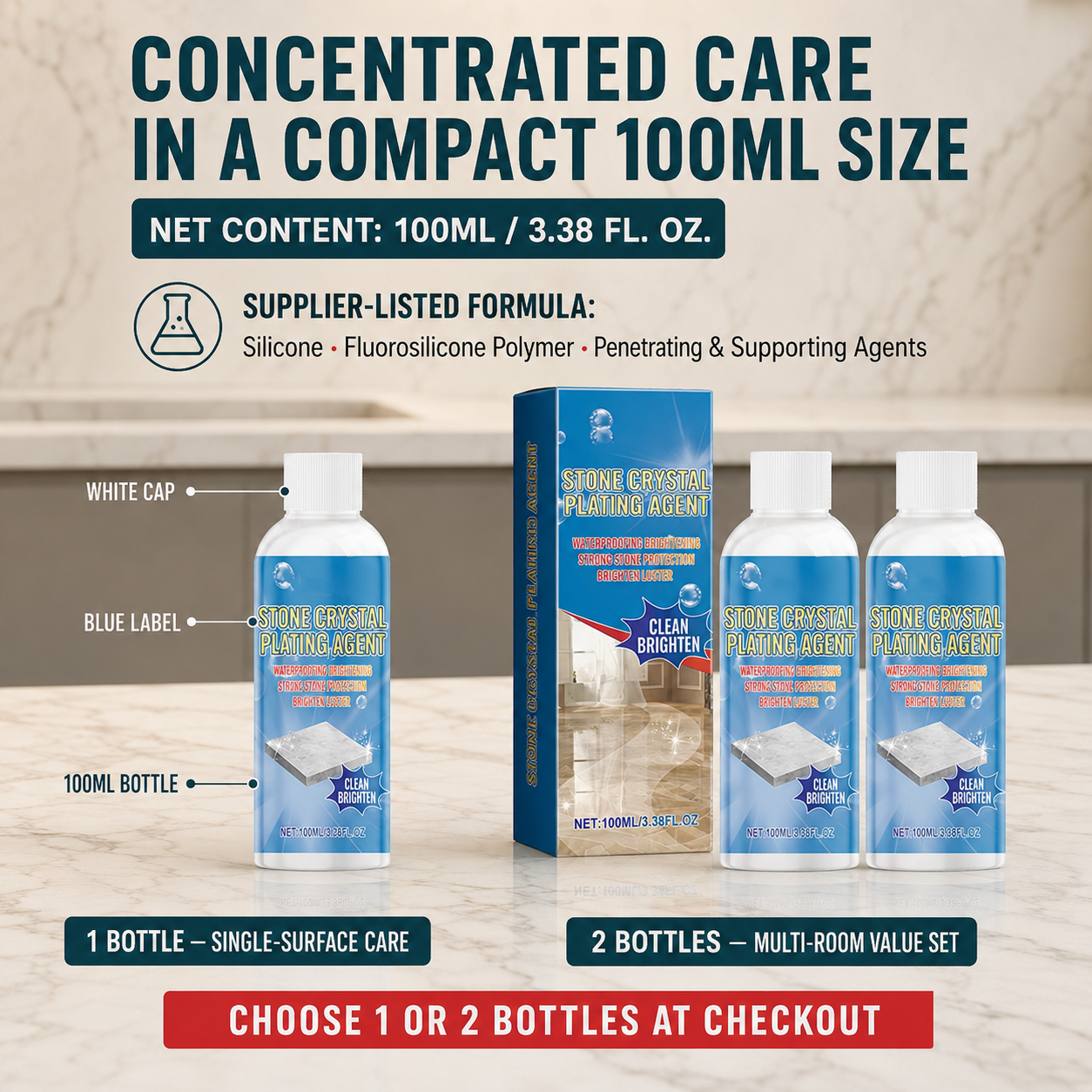 Stone Crystal Countertop Scratch Repair & Plating Agent